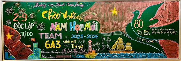 Trang trí bảng khai giảng 2025