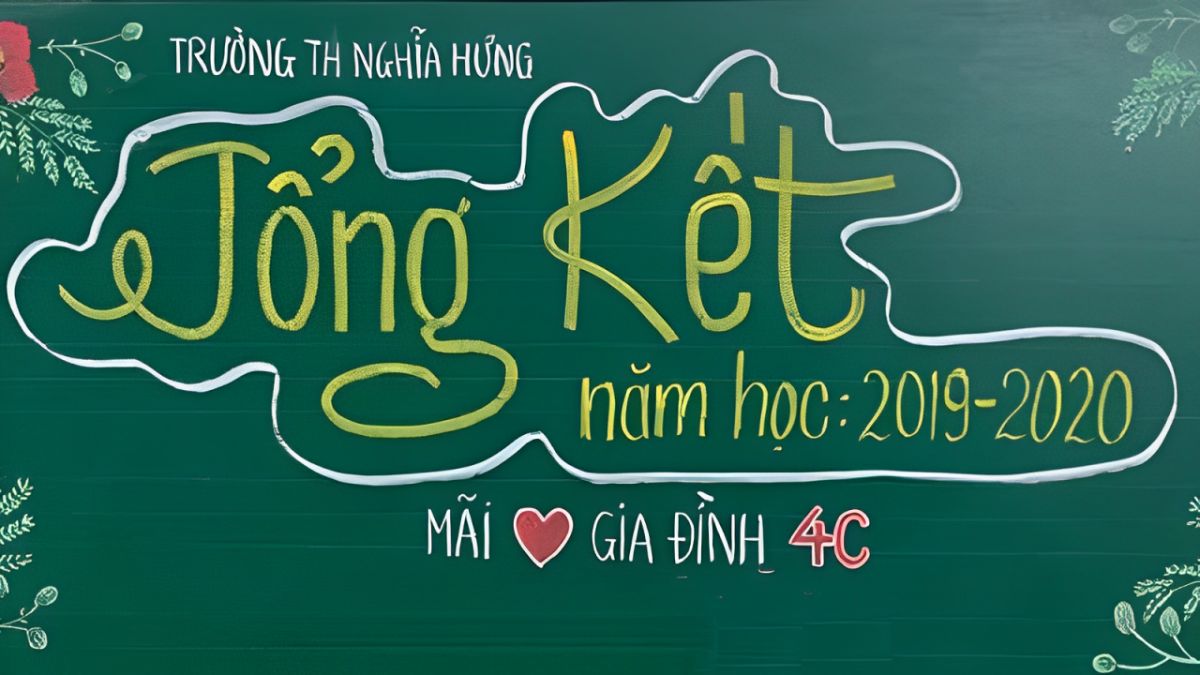 Trang trí bảng tổng kết đơn giản
