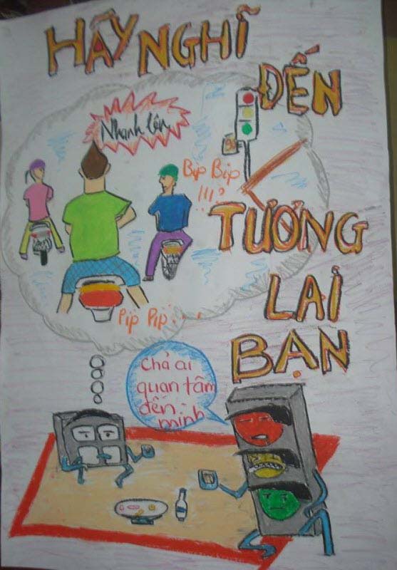 Tranh về đề tài an toàn giao thông