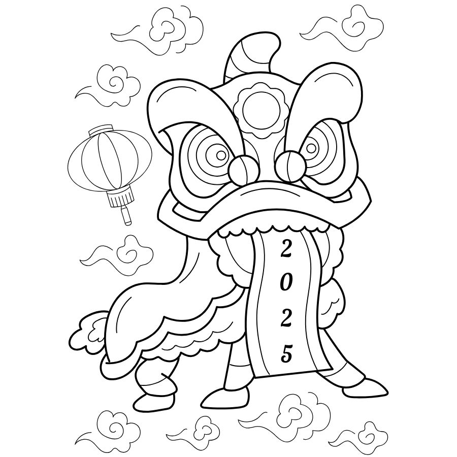 Tranh tô màu ngày Tết Nguyên Đán 2025 - Mẫu 3