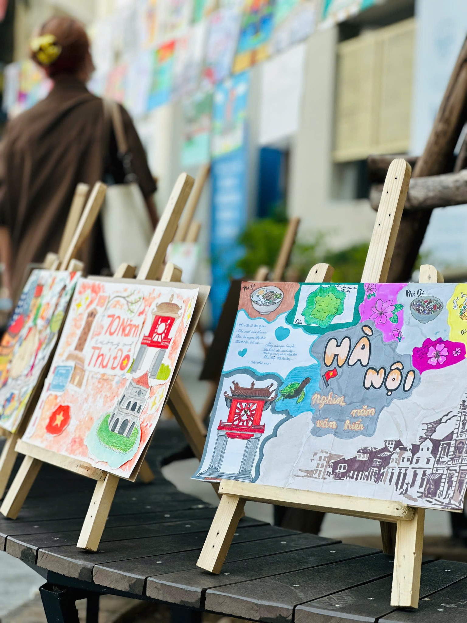 tranh ve ve ha noi cua hoc sinh 9