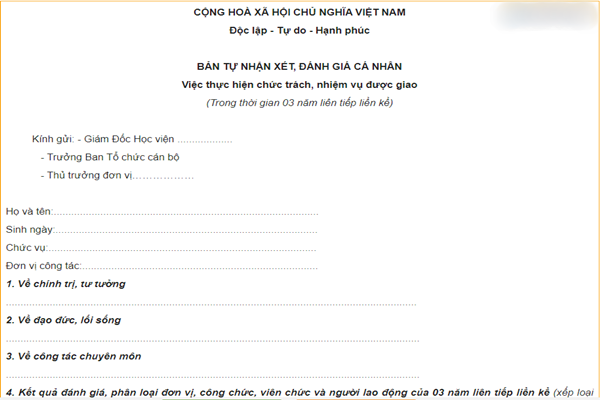 [HƯỚNG DẪN] Cách viết bản tự nhận xét đánh giá cá nhân chuẩn nhất 2023 - Ảnh 1