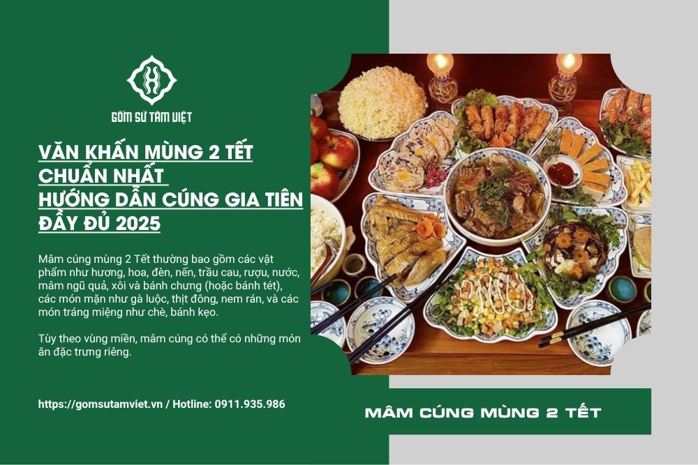 Mâm cúng mùng 2 tết đầy đủ tươm tất