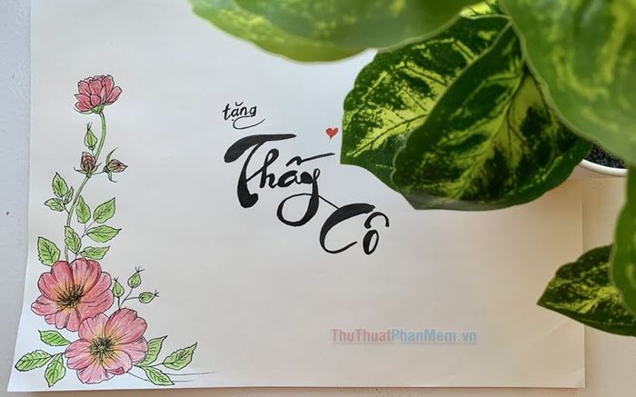 ve hoa trang tri goc giay don gian