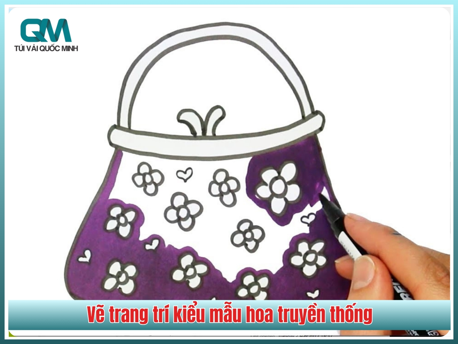 Trang trí túi vải kiểu mẫu hoa truyền thống