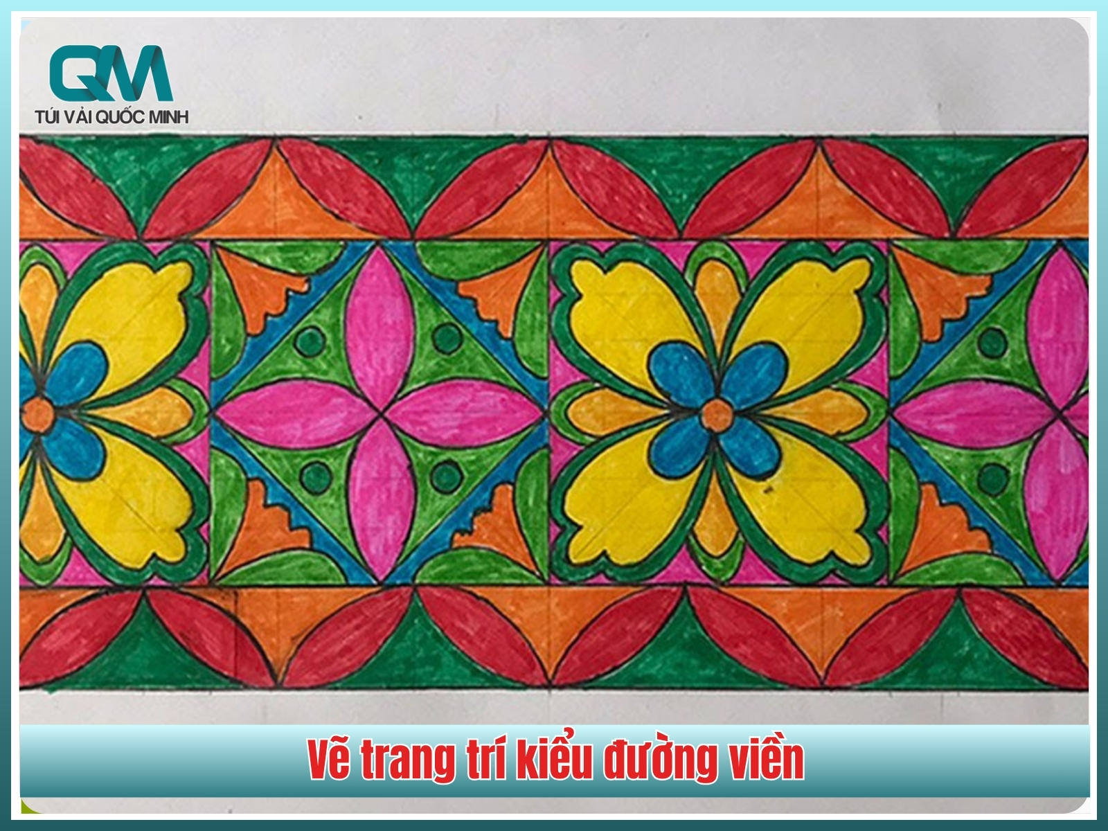 Trang trí kiểu đường viền cho túi vải