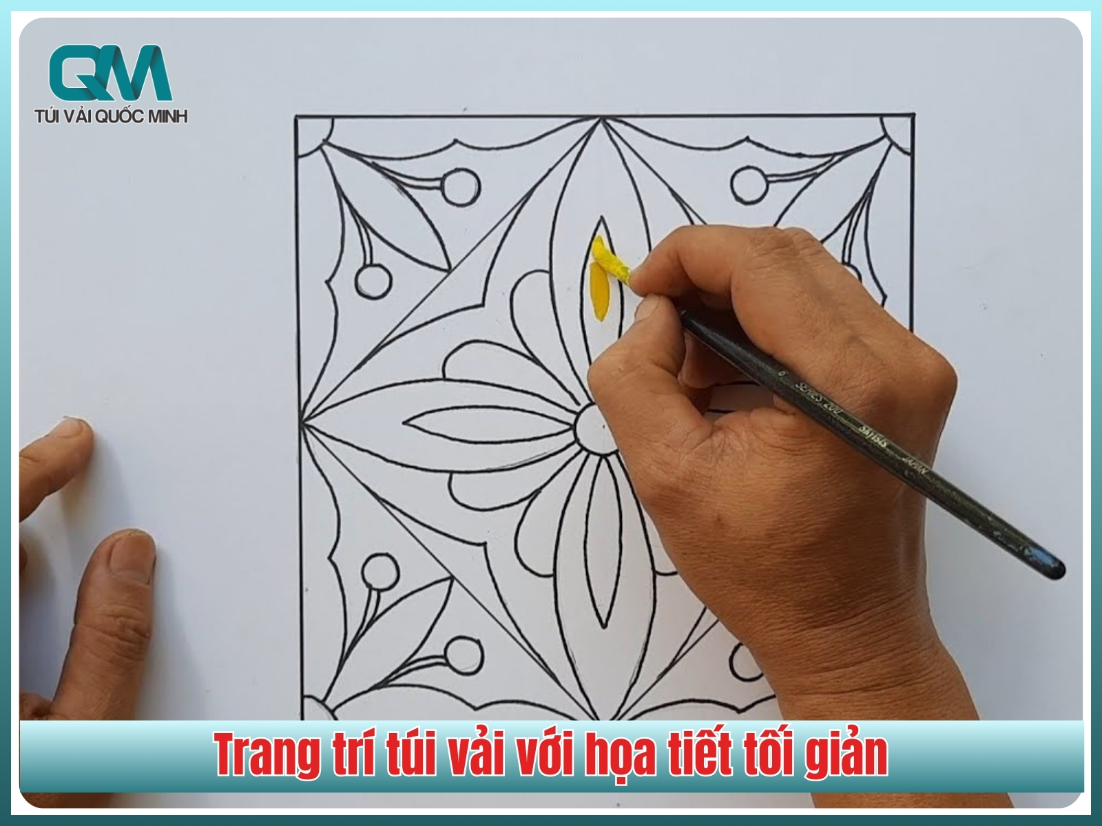Trang trí túi vải với họa tiết tối giản