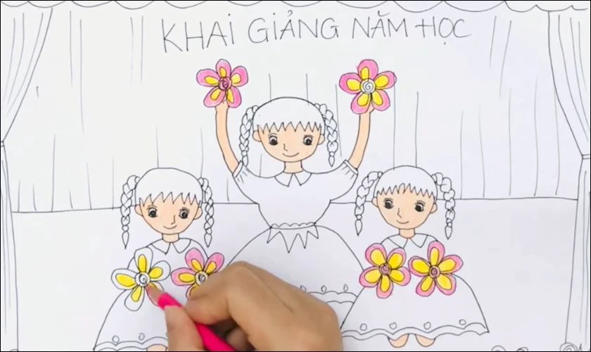 Tô màu cho từng đối tượng trong tranh