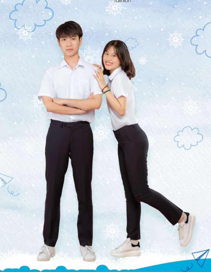 Bộ quần áo học sinh cấp 2 sử dụng chất liệu vải mềm, thoáng mát