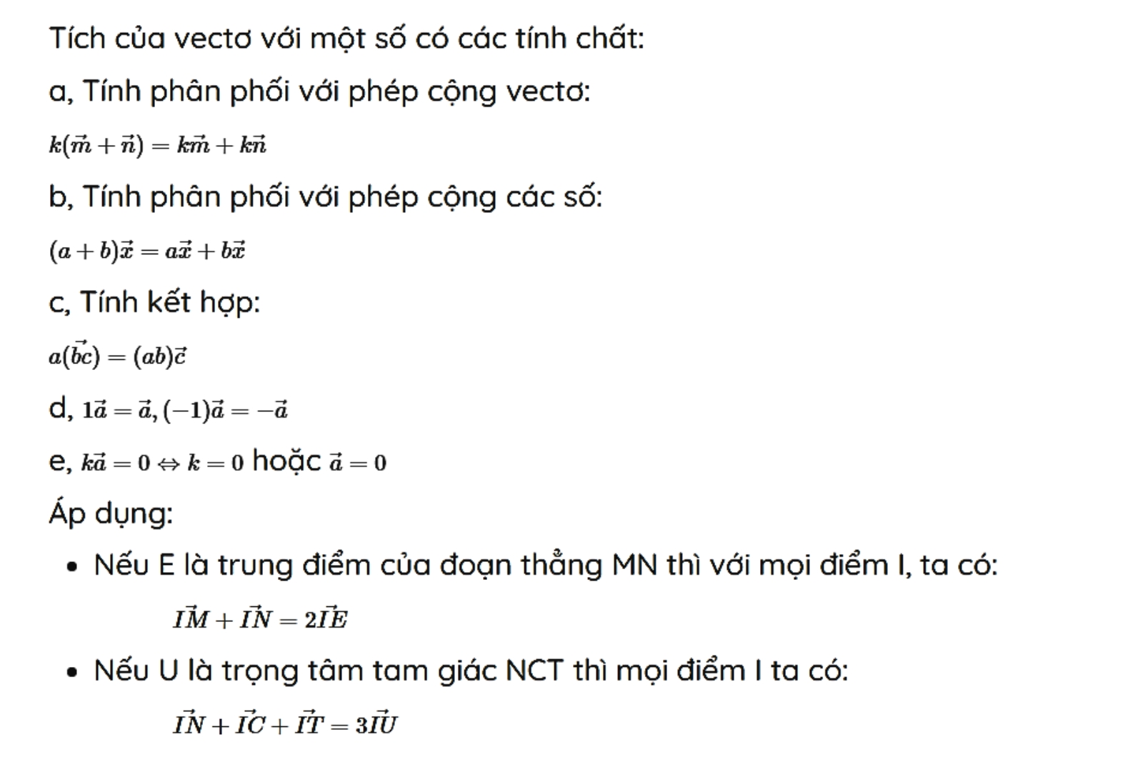 tính chất vectơ