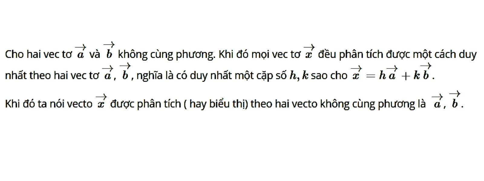 tổng hợp các công thức Vectơ