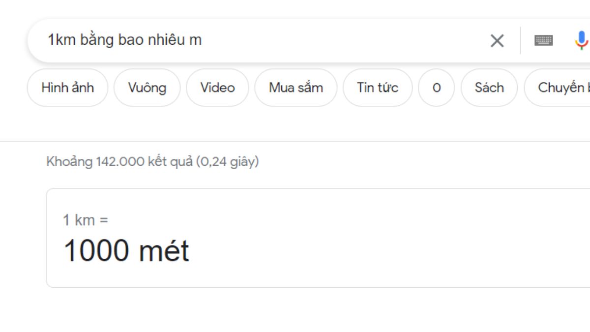 Cách tra kết quả chuyển đổi km sang đơn vị khác nhanh