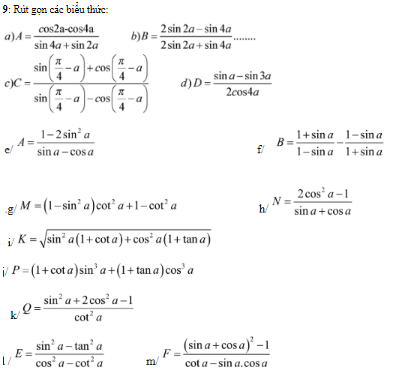 bai tap luong giac lop 10 11