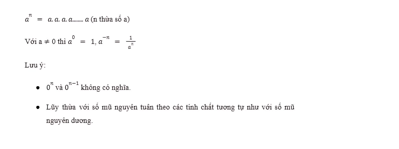 Lũy thừa số mũ nguyên