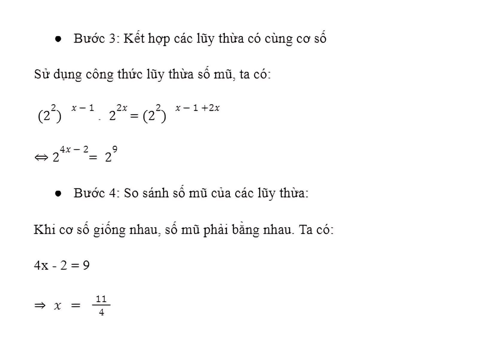 Hướng dẫn Giải phương trình chứa lũy thừa