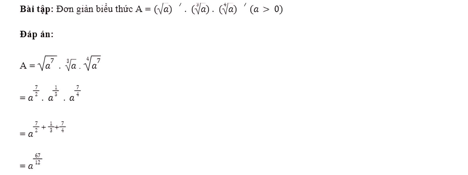 Bài tập Rút gọn biểu thức luỹ thừa