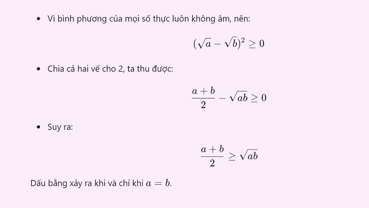 Chứng minh bất đẳng thức Cô si với 2 số thực không âm (Hình minh họa 2)