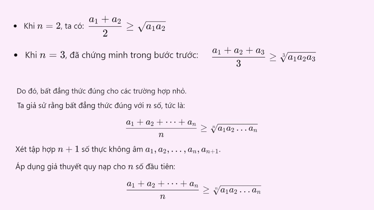 Chứng minh bất đẳng thức Cô si với n số thực không âm (Hình minh họa 1)