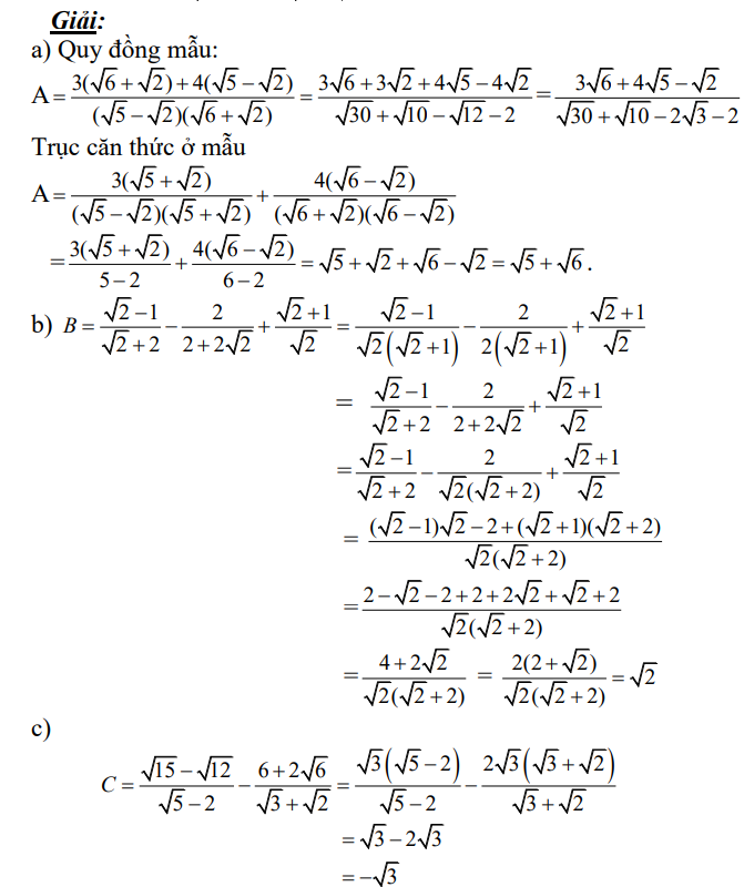 bai tap ve can thuc lop 9 2