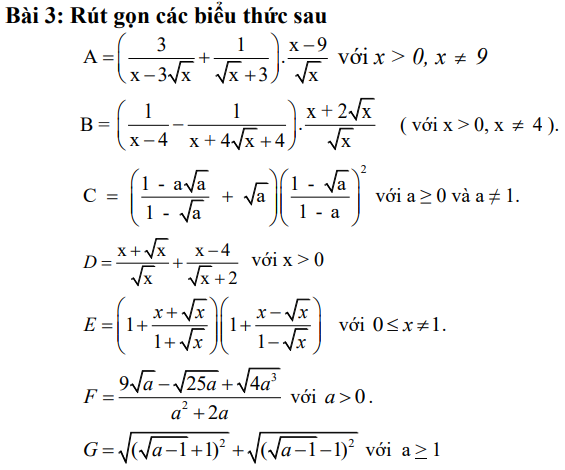bai tap ve can thuc lop 9 7