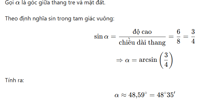 Các bài toán thực tế về giải tam giác