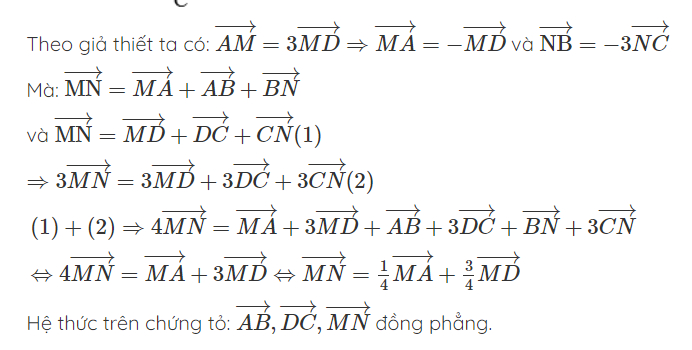 Vecto trong không gian lớp 11 - Bài giải