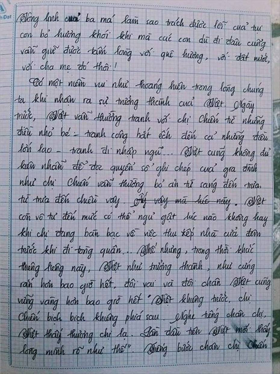 Nam sinh gây sốt với bài văn dài 18 trang, cô giáo đọc xong không biết phải phê gì vì quá xuất sắc!-14