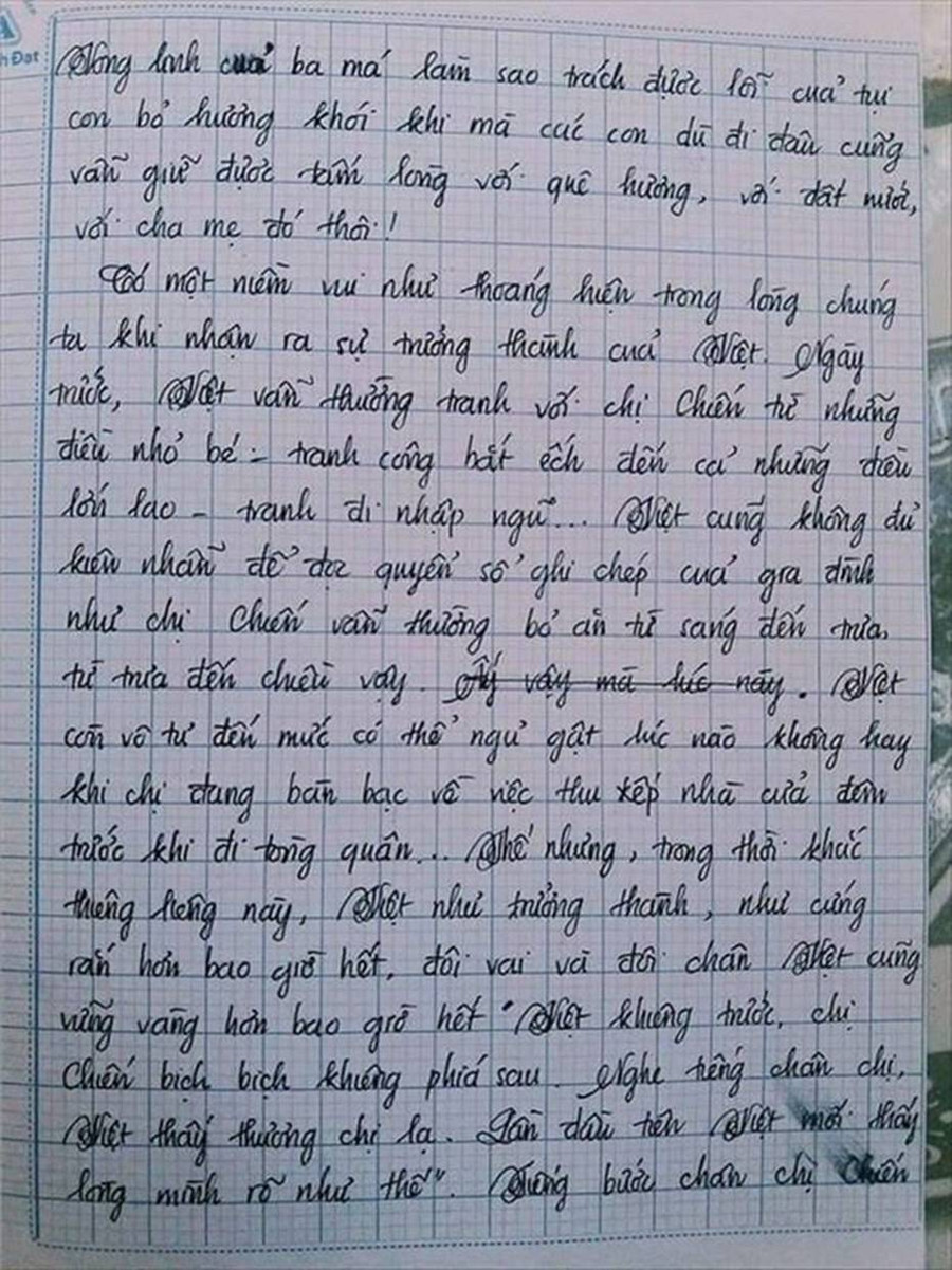 Nam sinh gây sốt với bài văn dài 18 trang, cô giáo đọc xong không biết phải phê gì vì quá xuất sắc!-15