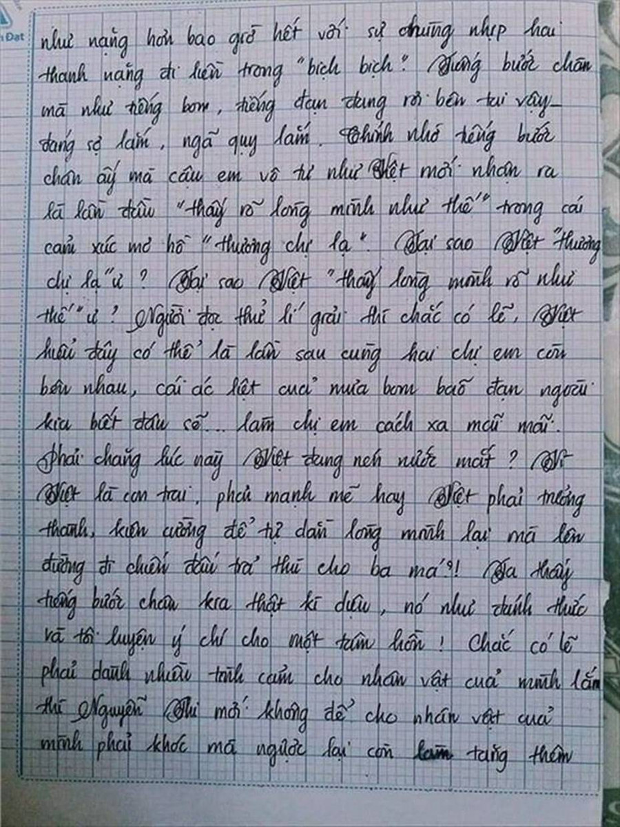 Nam sinh gây sốt với bài văn dài 18 trang, cô giáo đọc xong không biết phải phê gì vì quá xuất sắc!-17