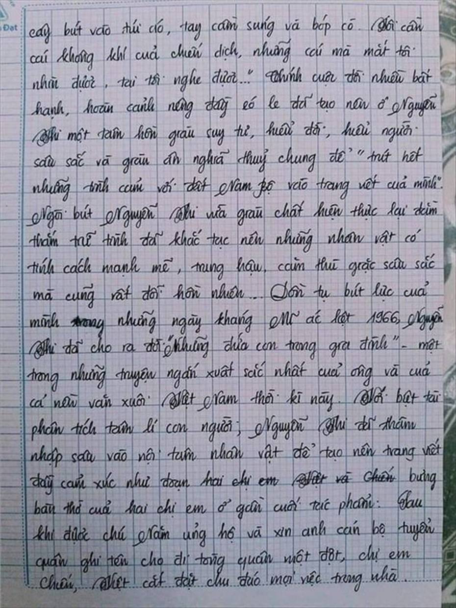 Nam sinh gây sốt với bài văn dài 18 trang, cô giáo đọc xong không biết phải phê gì vì quá xuất sắc!-6