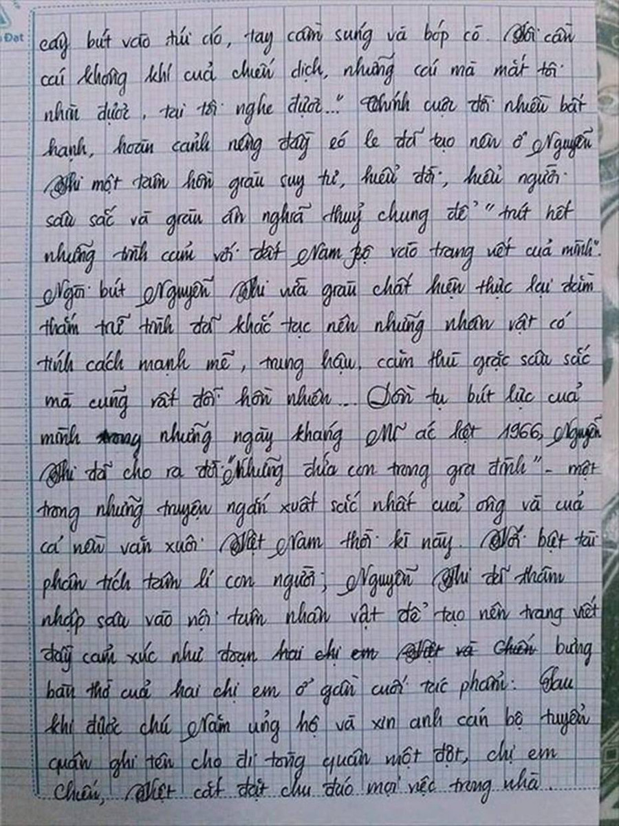 Nam sinh gây sốt với bài văn dài 18 trang, cô giáo đọc xong không biết phải phê gì vì quá xuất sắc!-7
