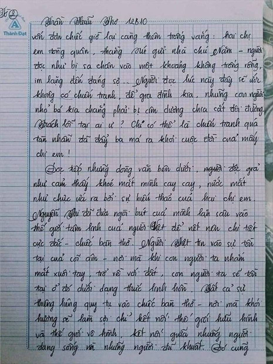 Nam sinh gây sốt với bài văn dài 18 trang, cô giáo đọc xong không biết phải phê gì vì quá xuất sắc!-10