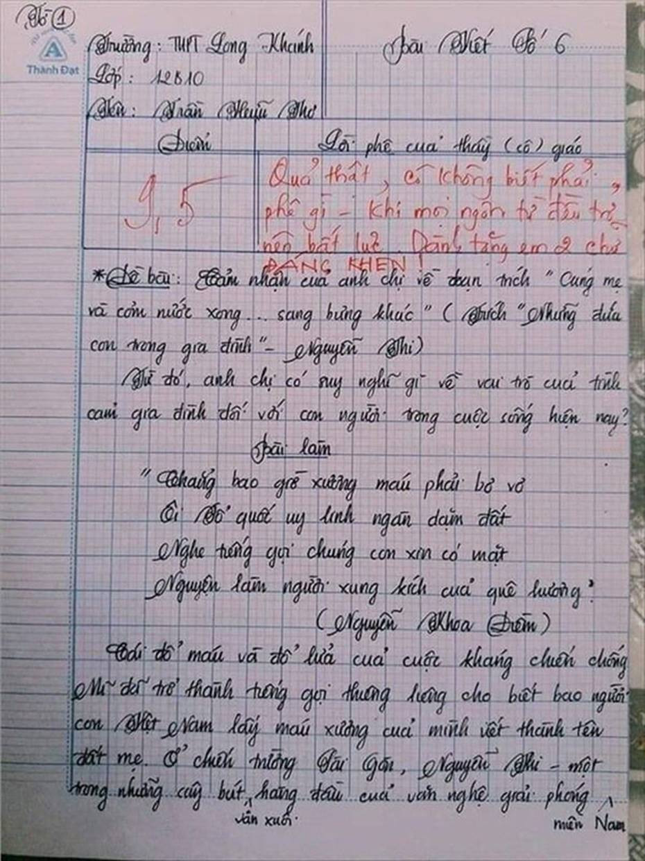 Nam sinh gây sốt với bài văn dài 18 trang, cô giáo đọc xong không biết phải phê gì vì quá xuất sắc!-2