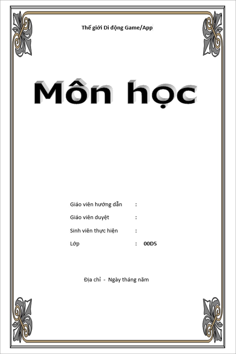 Tải mẫu bìa báo cáo số 6