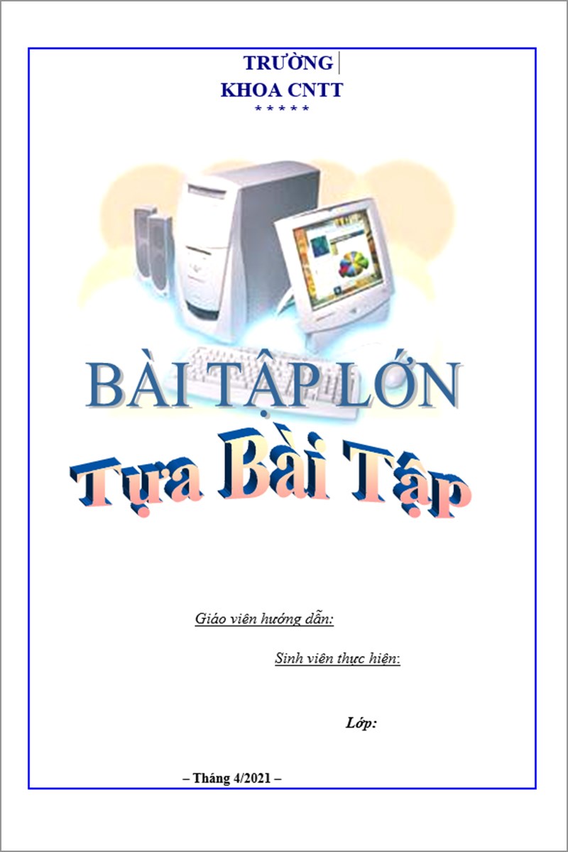 Mẫu bìa word 2021 đẹp mẫu số 6