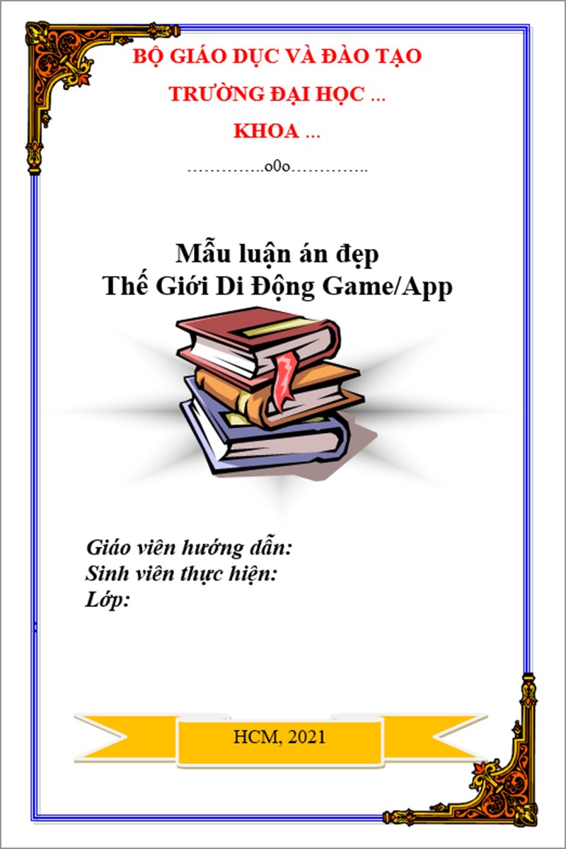 Mẫu 6 bìa word luận án