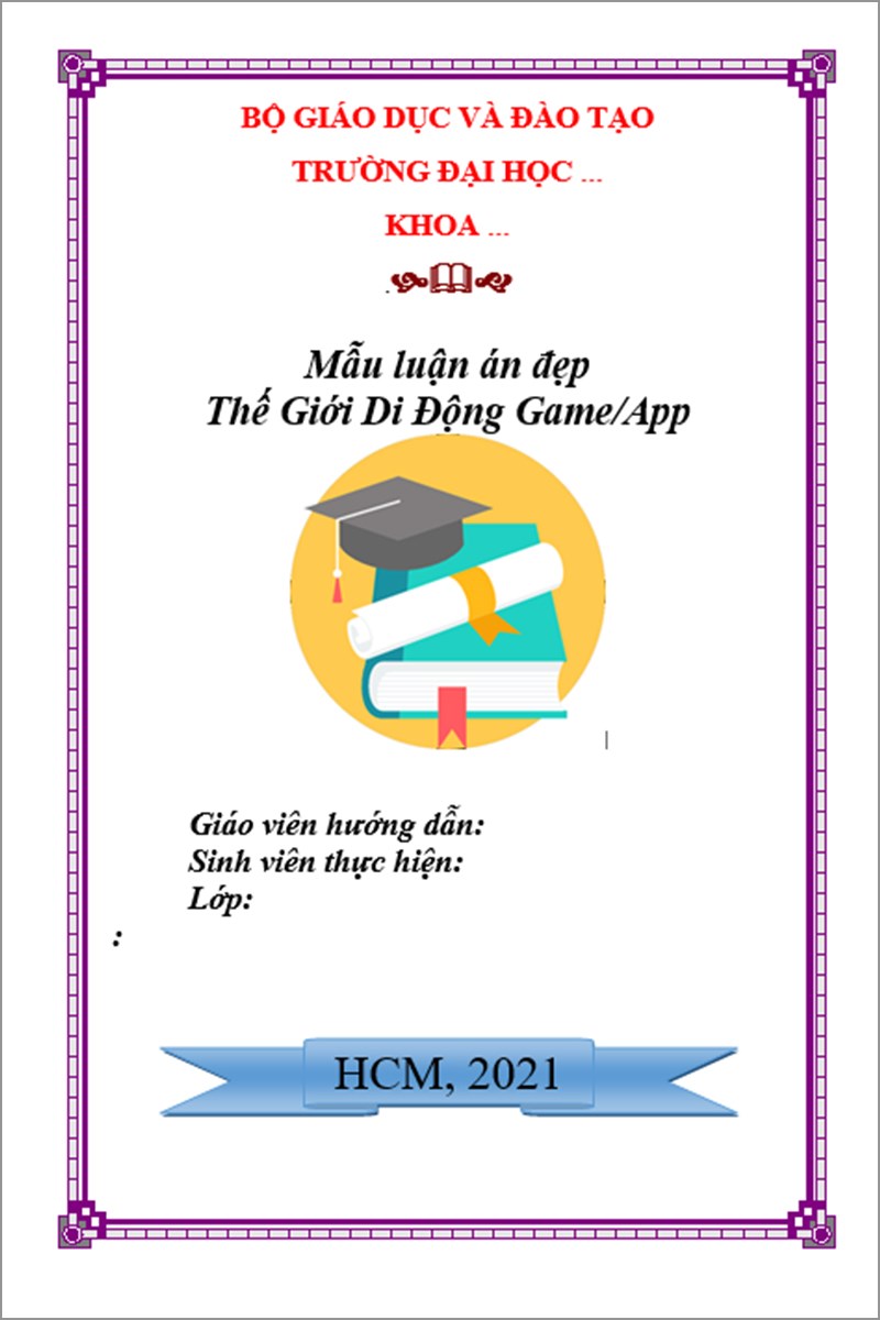 Mẫu 7 bìa word luận án