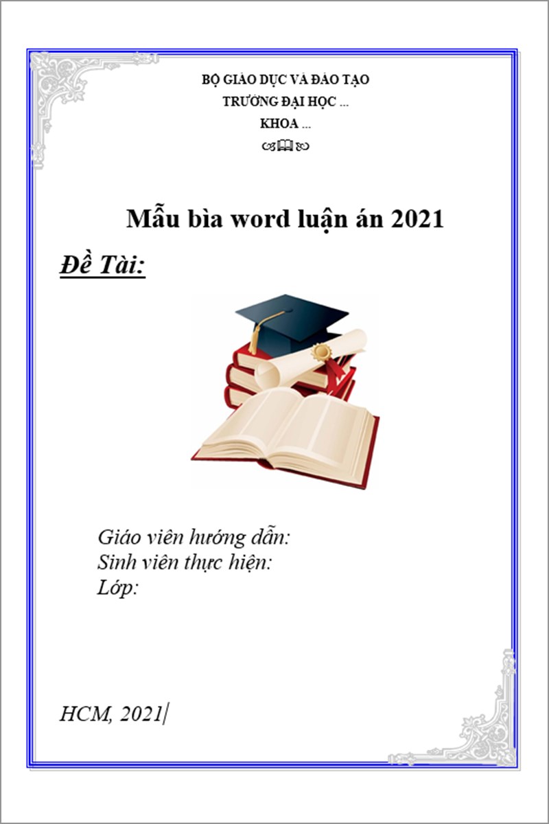 Mẫu 9 bìa word luận án