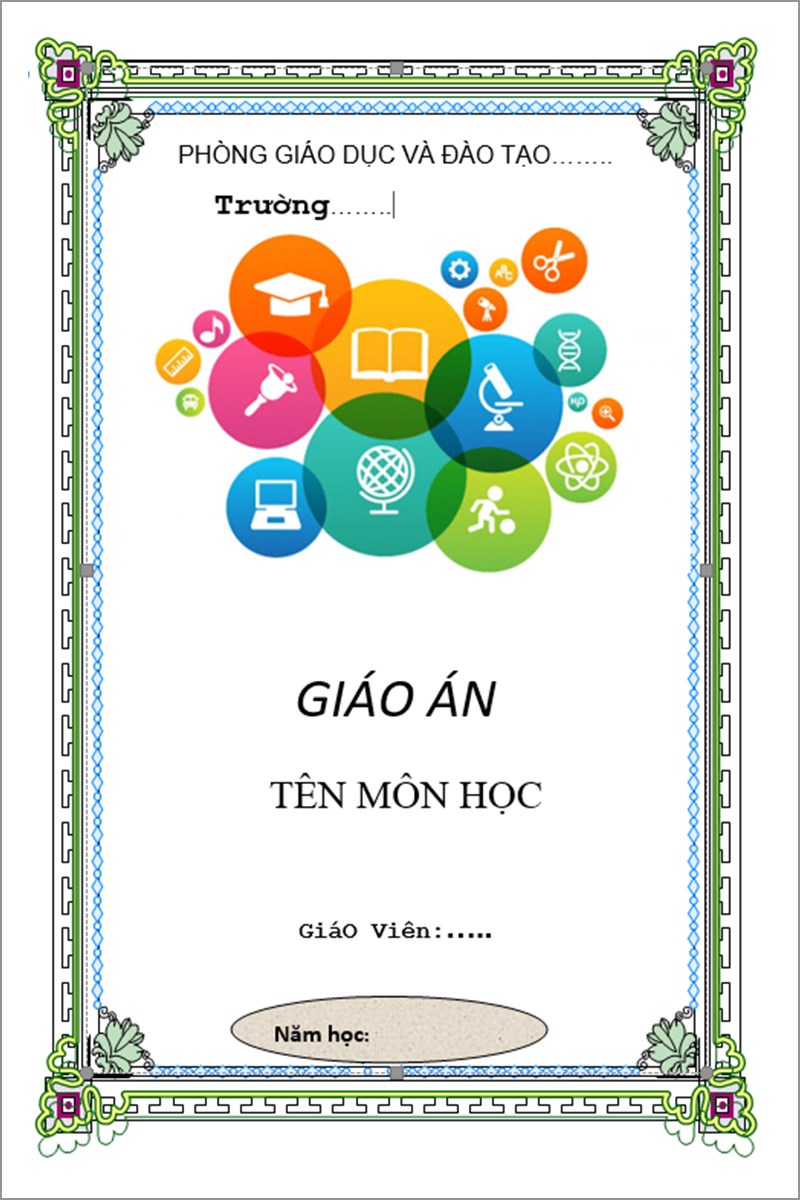 Mẫu bìa giáo án số 1