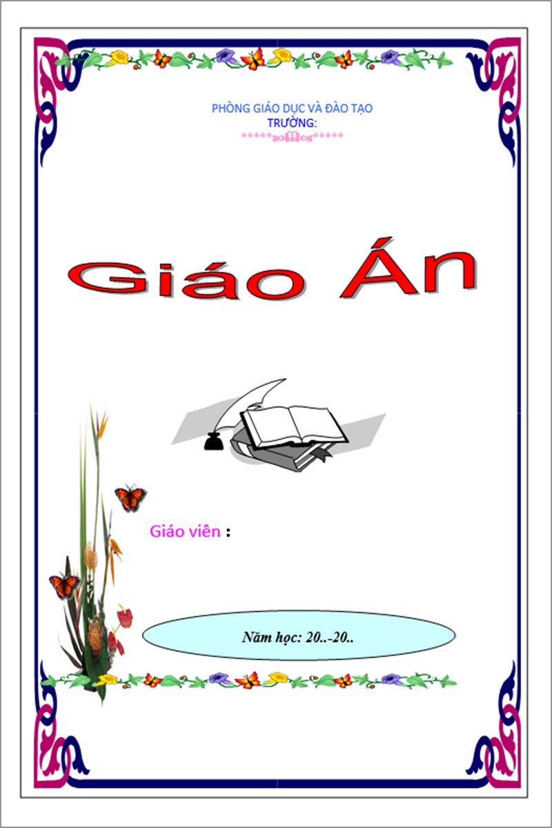 Mẫu bìa giáo án số 4