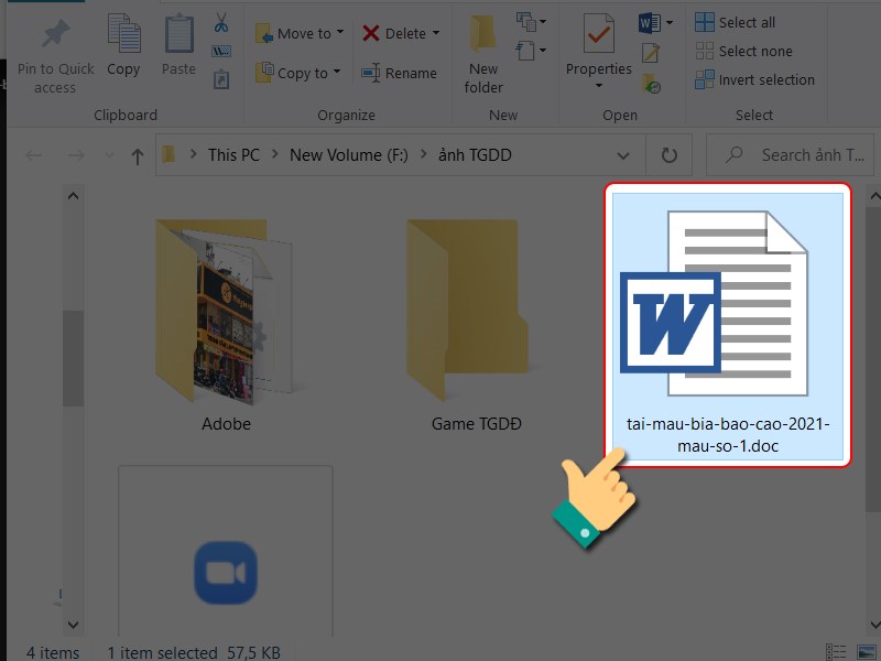 Mở mẫu trên máy tính