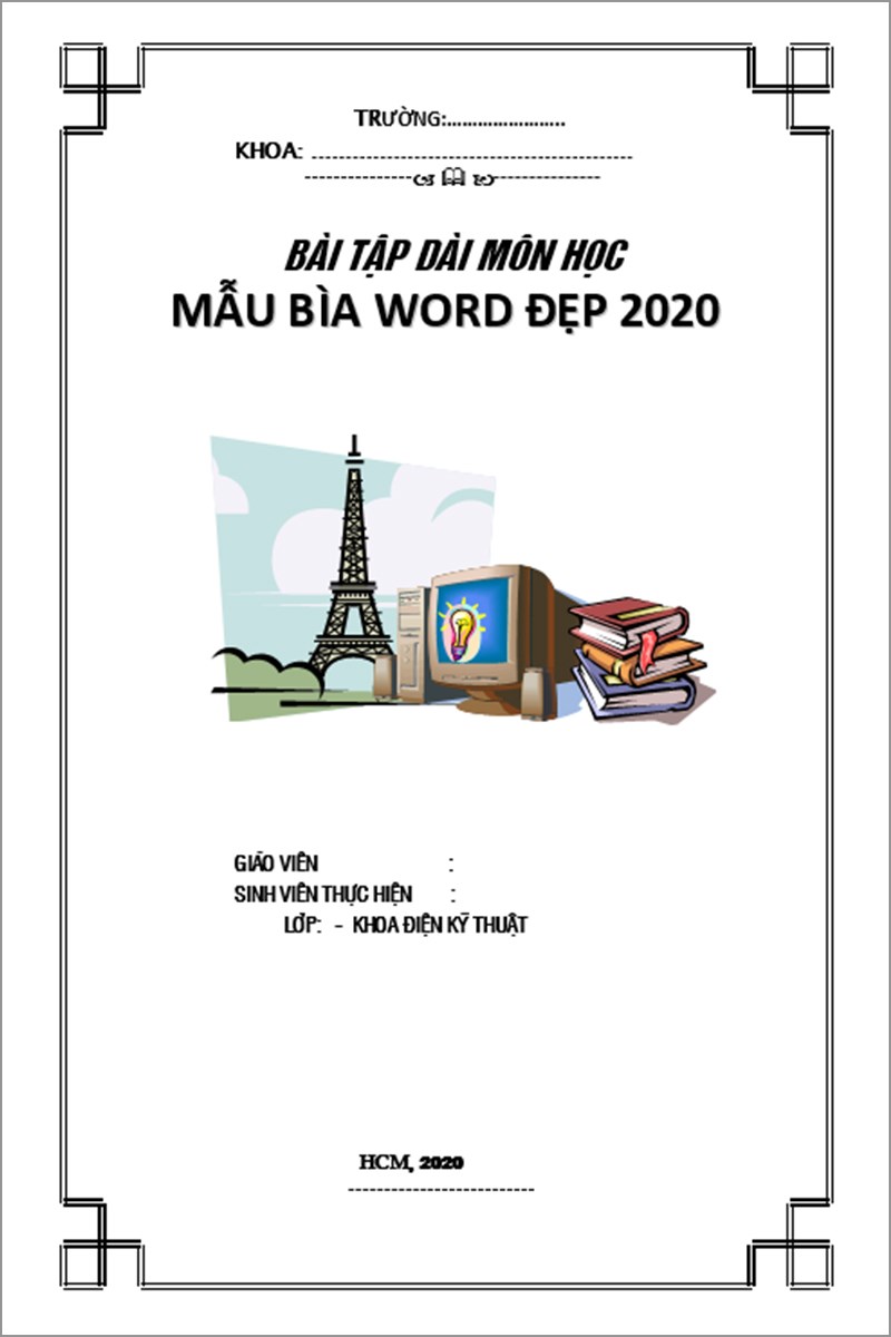 Mẫu bìa word 2020 mẫu số 1