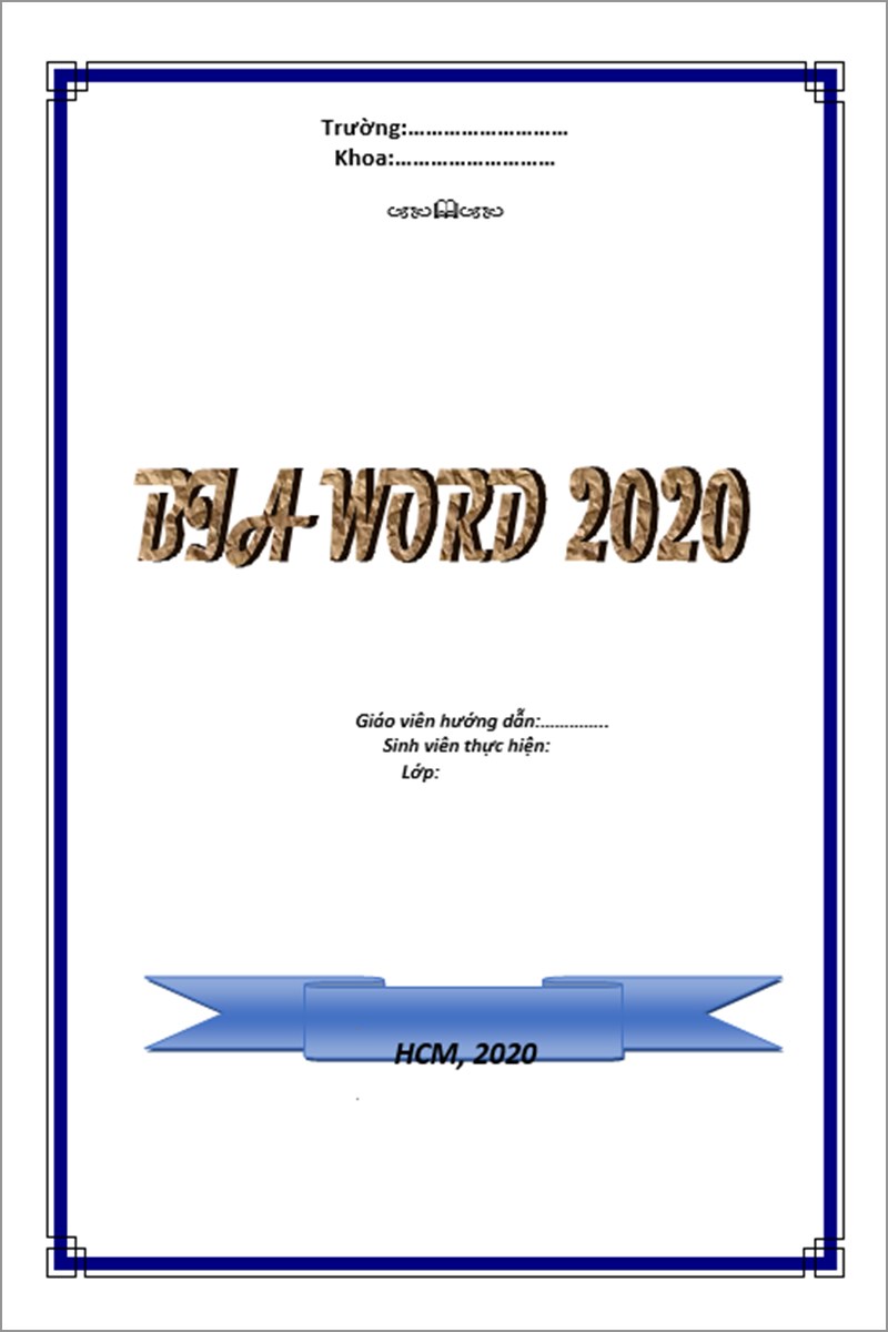 Mẫu bìa word 2020 mẫu số 5