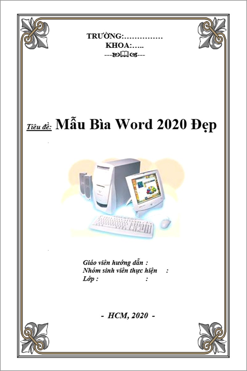 Mẫu bìa word 2020 mẫu số 6