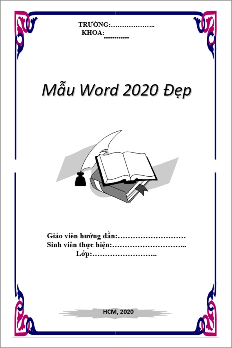 Mẫu bìa word 2020 mẫu số 7