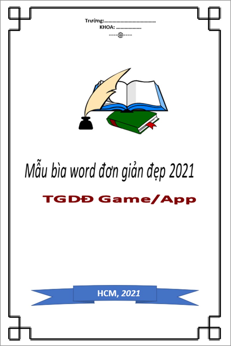 Mẫu bìa word 2020 mẫu số 8