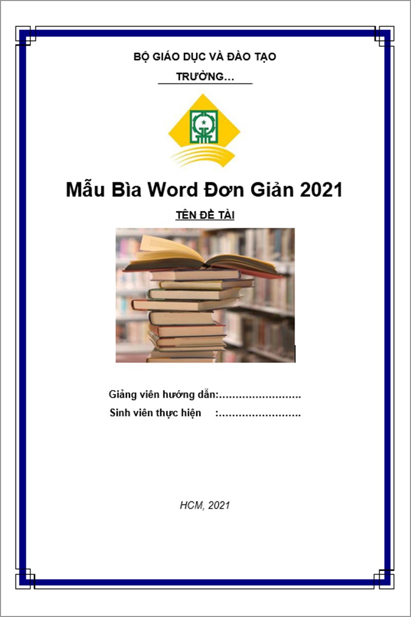 Mẫu bìa word đơn giản 2021 mẫu số 2