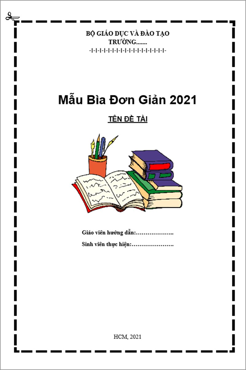 Mẫu bìa word đơn giản 2021 mẫu số 3