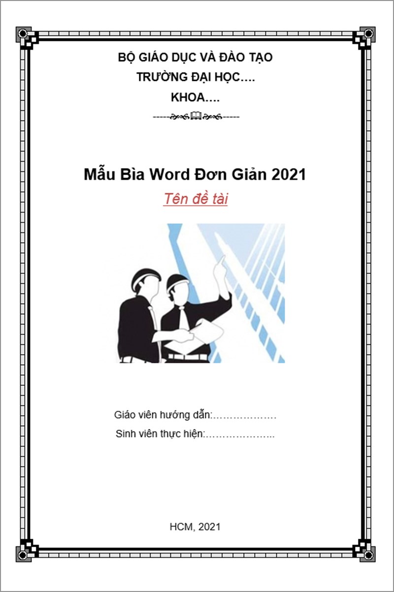 Mẫu bìa word đơn giản 2021 mẫu số 5