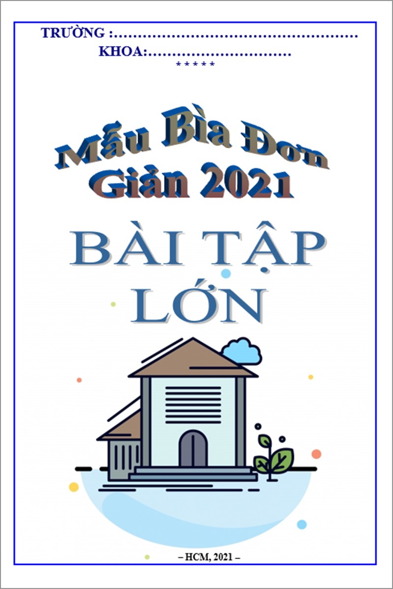 Mẫu bìa word đơn giản 2021 mẫu số 6